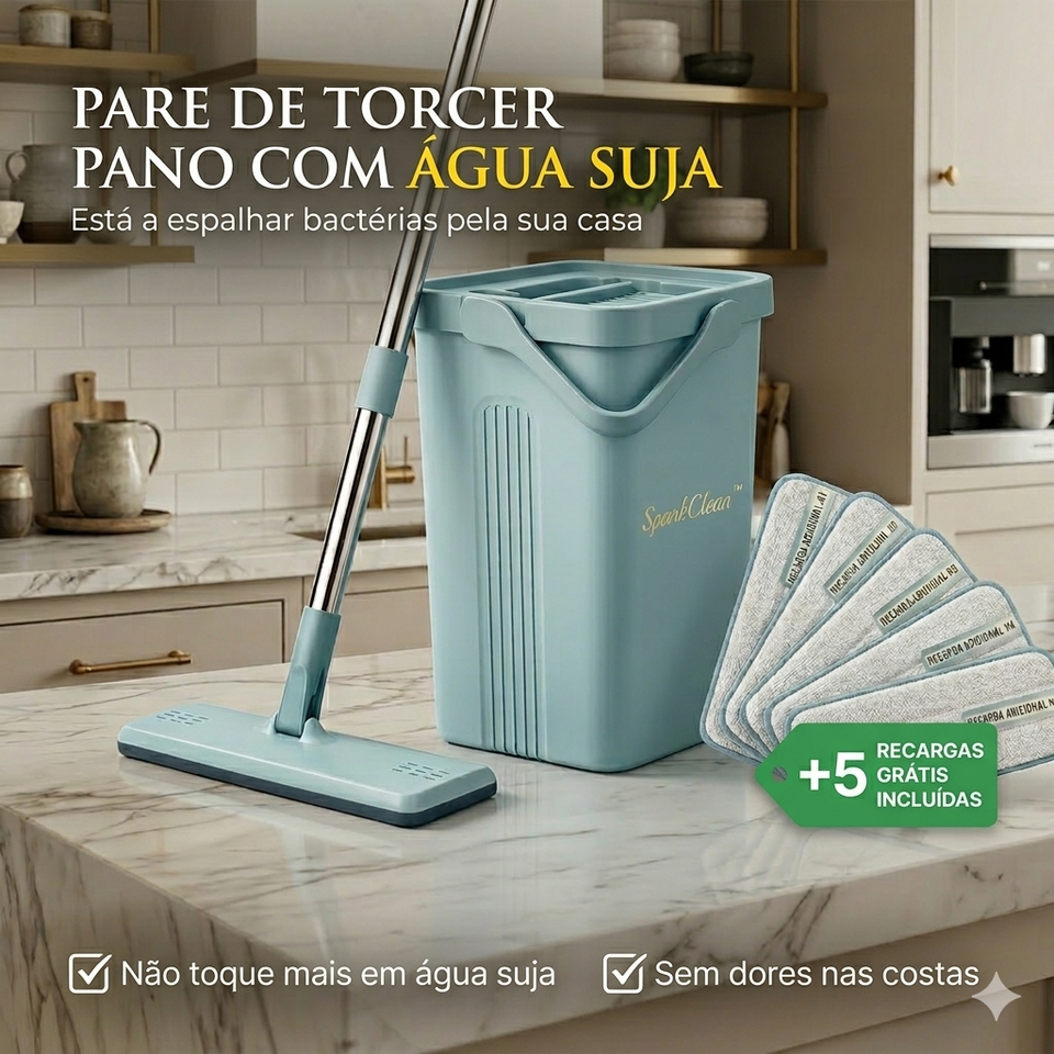 SparkClean™ — Chão Brilhante em 5 Minutos, Sem Torcer, Sem Agachar | + 5 Recargas GRÁTIS